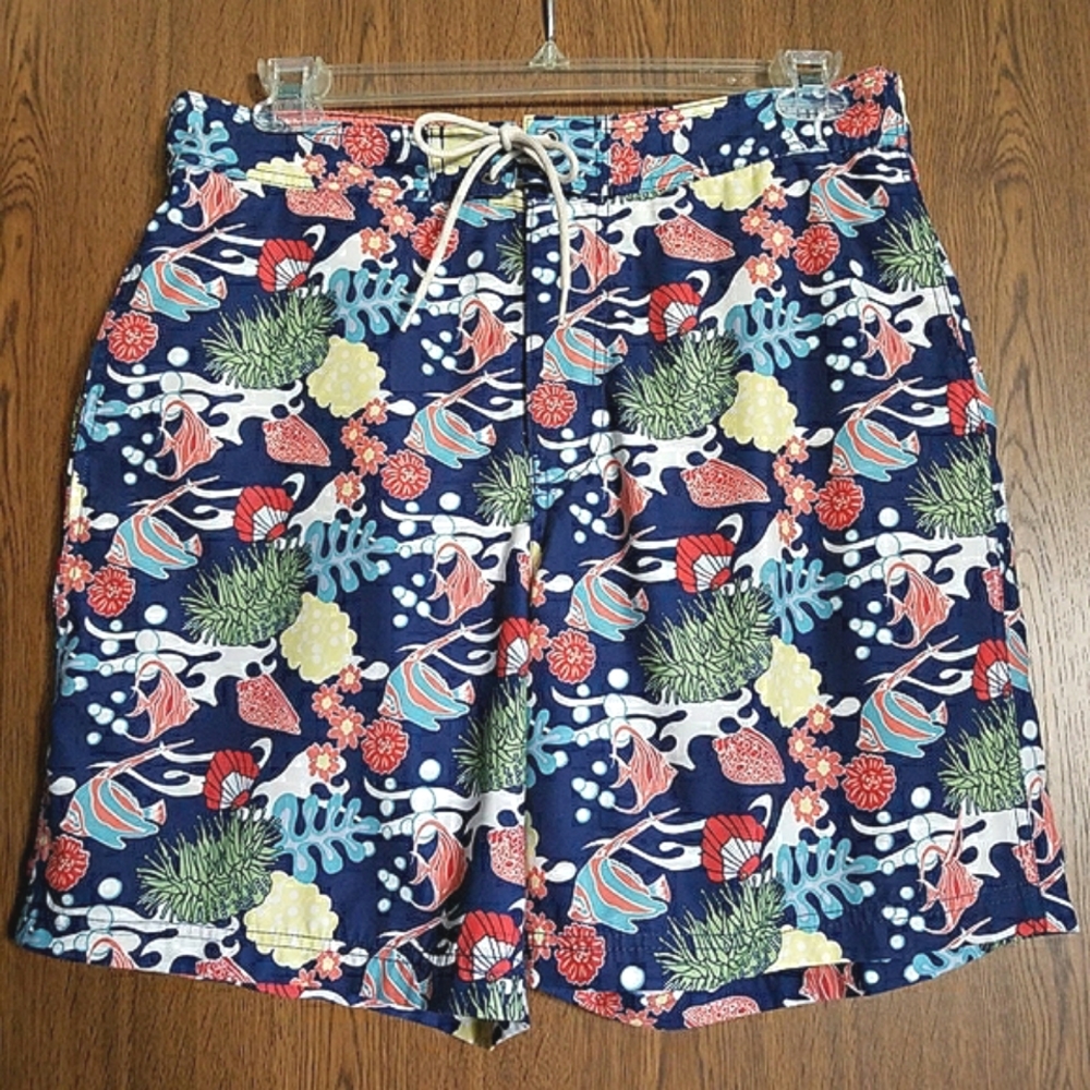 Nautica Seascape Mesh Lined Swim Trunks L